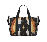 Sac de voyage imprimé pour yoga et méditation pour homme et femme, grand sac de sport résistant à l'eau, sac fourre-tout de week-end avec bandoulière, Noir , Taille unique, Sac de voyage