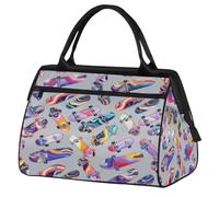 Sac de voyage imprimé skateboard pour femmes, hommes, enfants, garçons et filles, sac de week-end, sac fourre-tout de 24 L, sac fourre-tout pour le sport, la gym, le yoga, couleur, Big, Organiseur de