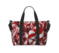 Sac de voyage imprimé sucre d'orge pour homme et femme, grand sac de sport résistant à l'eau, sac fourre-tout de week-end avec bandoulière, Noir , Taille unique, Sac de voyage