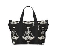 Sac de voyage imprimé tête de mort pour homme et femme, sac fourre-tout imperméable avec bandoulière, Skull Yoga, Taille unique, Sac de voyage