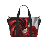 Sac de voyage imprimé tête de mort pour homme et femme, sac fourre-tout imperméable avec bandoulière, Spirale VORTEX FLEUR ROUGE, Taille unique, Sac de voyage