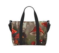 Sac de voyage imprimé tête de mort pour homme et femme, sac fourre-tout imperméable avec bandoulière, Champignons rouges., Taille unique, Sac de voyage