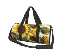 Sac de voyage imprimé tournesol avec poche et sangle réglable, grand sac de sport, sac de yoga tendance pour homme et femme, noir, taille unique, mode, noir, taille unique, mode, Noir , Taille unique,