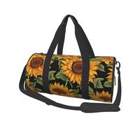 Sac de voyage imprimé tournesol avec poche et sangle réglable, grand sac de sport, sac de yoga tendance pour homme et femme, noir, taille unique, mode, noir, taille unique, mode, Noir , Taille unique,