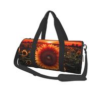 Sac de voyage imprimé tournesol coucher de soleil avec poche et sangle réglable, grand sac de sport, sac de yoga tendance pour homme et femme, noir, taille unique, mode, noir, taille unique, mode,