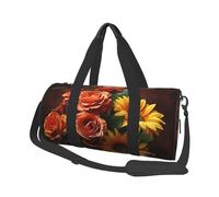 Sac de voyage imprimé tournesol et rose avec poche et sangle réglable, grand sac de sport, sac de yoga tendance pour homme et femme, noir, taille unique, mode, noir, taille unique, mode, Noir , Taille