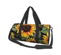 Sac de voyage imprimé tournesol floral avec poche et sangle réglable, grand sac de sport, sac de yoga tendance pour homme et femme, noir, taille unique, mode, noir, taille unique, mode, Noir , Taille
