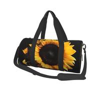 Sac de voyage imprimé tournesol sur fond noir avec poche et sangle réglable, grand sac de sport, sac de yoga tendance pour homme et femme, noir, taille unique, mode, noir, taille unique, mode, Noir ,
