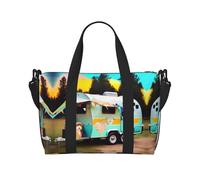 Sac de voyage imprimé « You Make Me Happy Camper », sac de sport, sac de nuit, sac de week-end pour homme et femme, noir, One Size