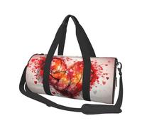 Sac de voyage léger à transporter pour le week-end, Noël, hiver, scène heureuse, sport, sac à dos de gym avec sangle réglable, sac d'hôpital, sac à bagages pliable pour homme et femme, Cœur abstrait