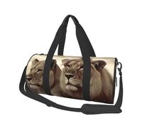 Sac de voyage léger à transporter pour le week-end, Noël, hiver, scène heureuse, sport, sac à dos de gym avec sangle réglable, sac d'hôpital, sac à bagages pliable pour homme et femme, Lion africain