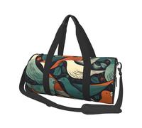 Sac de voyage léger à transporter pour le week-end, sac de nuit, coccinelles rouges sur fond bleu, sac à dos de sport, sac à dos de sport avec sangle réglable, sac d'hôpital, sac à bagages pliable
