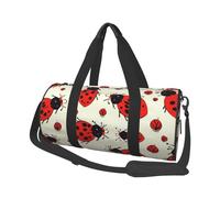 Sac de voyage léger à transporter pour le week-end, sac de nuit, coccinelles rouges sur fond bleu, sac à dos de sport, sac à dos de sport avec sangle réglable, sac d'hôpital, sac à bagages pliable