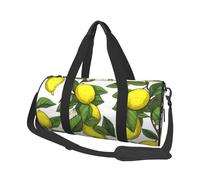 Sac de voyage léger à transporter pour le week-end, sac de nuit, grand sac de sport, sac à dos de sport avec sangle réglable, sac d'hôpital, sac à bagages pliable pour homme et femme, Citrons frais
