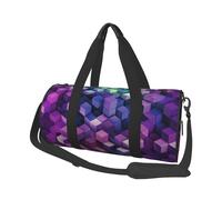 Sac de voyage léger à transporter pour le week-end, sac de nuit, grand sac de sport, sac à dos de sport avec sangle réglable, sac d'hôpital, sac à bagages pliable pour homme et femme, Cubes de couleur