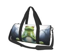 Sac de voyage léger à transporter pour le week-end, sac de nuit Hello Glasses Flamingo Sports Tote Sac à dos de gym avec sangle réglable Sac à dos d'hôpital pliable pour homme et femme, Grenouille de