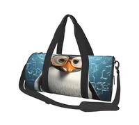 Sac de voyage léger à transporter pour le week-end, sac de nuit pingouin avec lunettes, sac à dos de sport, sac à dos de gym avec sangle réglable, sac d'hôpital, sac à bagages pliable pour homme et