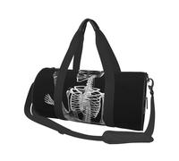 Sac de voyage léger à transporter pour le week-end, sac de nuit, sac à dos de sport avec sangle réglable, sac à dos pliable pour homme et femme, Squelette abstrait crâne jouant de la guitare, Taille