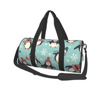 Sac de voyage léger à transporter pour le week-end, sac de nuit, sac à dos de sport, sac à dos de gym avec sangle réglable, sac d'hôpital, sac à bagages pliable pour homme et femme, Pingouins de Noël