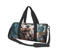 Sac de voyage léger à transporter pour le week-end, sac de nuit, sac à dos de sport, sac à dos de sport avec sangle réglable, sac d'hôpital, sac à bagages pliable pour homme et femme, Hibou mignon