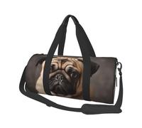 Sac de voyage léger à transporter pour le week-end, sac de nuit, sac à dos de sport, sac à dos de sport avec sangle réglable, sac d'hôpital, sac à bagages pliable pour homme et femme, Chien carlin