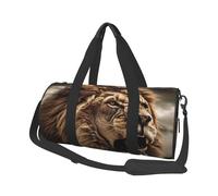 Sac de voyage léger à transporter pour le week-end, sac de nuit, sac à dos de sport, sac à dos de sport avec sangle réglable, sac d'hôpital, sac à bagages pliable pour homme et femme, Lion en colère