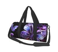 Sac de voyage léger à transporter pour le week-end, sac de nuit, sac de sport, sac à dos de sport avec sangle réglable, sac d'hôpital, sac à bagages pliable pour homme et femme, Beau papillon violet