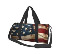 Sac de voyage léger à transporter pour le week-end, sac de nuit vintage drapeau américain sac à dos de sport fourre-tout avec sangle réglable, sac à dos d'hôpital, sac à bagages pliable pour homme et