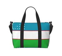 Sac de voyage léger avec drapeau de la République d'Ouzbékistan pour femme, Noir , Taille unique