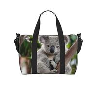 Sac de voyage léger avec imprimé koala mignon pour femme, sac à main pour articles personnels, Noir , Taille unique