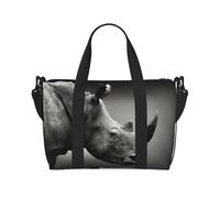 Sac de voyage léger avec imprimé rhinocéros d'Afrique du Sud pour femme, sac à main léger, sac pour articles personnels, Noir , Taille unique