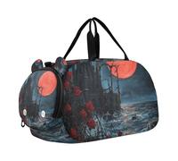 Sac de voyage léger avec sangle réglable pour enfants, motif château de vampire, gothique, avec compartiment à chaussures, pour voyage, sport, w nd
