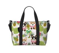 Sac de voyage léger avec sangle réglable pour w nd, voyage, voyage, usage quotidien, Corgi Hawaïen Tropical Summer Ananas, One Size, Classique