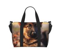 Sac de voyage léger et imperméable avec imprimé pingouins mignons pour hommes, femmes et adolescents, Joli chiot berger allemand., Taille unique, Sac de voyage