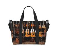 Sac de voyage léger et imperméable pour guitare, basse, instruments de musique - Grand bagage à main pour voyages de 3 à 5 jours | Voyage en avion, sport, week-end | Homme et femme (lot de 1), Noir ,