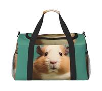 Sac de voyage léger et imperméable - Sac fourre-tout pliable - Sac de week-end mignon et bizarre pour hamster - Sac de sport pour homme et femme, noir, One Size