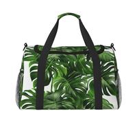 Sac de voyage léger et imperméable - Sac fourre-tout pliable - Sac de week-end Monstera Deliciosa Banana Palm - Sac de sport pour homme et femme - Noir - Taille unique, Noir , Taille unique
