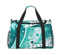 Sac de voyage léger et imperméable - Sac fourre-tout pliable - Sac de week-end turquoise et blanc - Sac de sport pour homme et femme - Noir - Taille unique, Noir/blanc, One Size