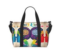 Sac de voyage léger et léger pour femme avec impression du cerveau gauche et droit, Noir , Taille unique