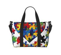 Sac de voyage léger et résistant à l'eau avec imprimé abeilles amusantes, sac de gym et de voyage pour hommes, femmes et adolescents, Puzzle de sensibilisation à l'autisme., Taille unique, Sac de