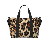 Sac de voyage léger et résistant à l'eau avec imprimé journal HD, sac de gym et de voyage pour hommes, femmes et adolescents, imprimé léopard, Taille unique, Sac de voyage