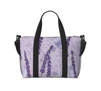 Sac de voyage léger et résistant à l'eau avec imprimé journal HD, sac de gym et de voyage pour hommes, femmes et adolescents, Tampon lavande, Taille unique, Sac de voyage