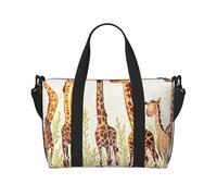 Sac de voyage léger et résistant à l'eau avec imprimé journal HD, sac de gym et de voyage pour hommes, femmes et adolescents, Jolies girafes sauvages, Taille unique, Sac de voyage