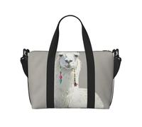 Sac de voyage léger et résistant à l'eau avec imprimé journal HD, sac de gym et de voyage pour hommes, femmes et adolescents, Imprimé lama, Taille unique, Sac de voyage