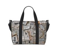Sac de voyage léger et résistant à l'eau avec imprimé journal HD, sac de gym et de voyage pour hommes, femmes et adolescents, Journal HD, Taille unique, Sac de voyage