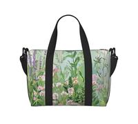 Sac de voyage léger et résistant à l'eau avec imprimé vagues de mer et coucher de soleil pour hommes, femmes et adolescents, Jardin d'herbes printanières, Taille unique, Sac de voyage
