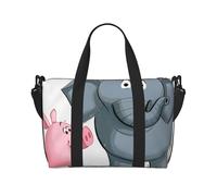Sac de voyage léger et résistant à l'eau pour homme et femme avec motif floral et tête de mort, Éléphant et cochon, Taille unique, Sac de voyage