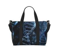 Sac de voyage léger et résistant à l'eau pour homme et femme avec motif floral et tête de mort, Photo chaîne ADN, Taille unique, Sac de voyage