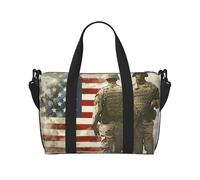 Sac de voyage léger et résistant à l'eau pour hommes, femmes et adolescents - Motif avion de la Seconde Guerre mondiale, US Military Soldats Patriotic Memorial Day, Taille unique, Sac de voyage