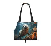Sac de voyage léger et respirant pour petit animal de compagnie, sac à bandoulière imprimé WZYCWB Seal Pup in Water